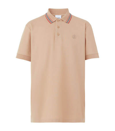 Shop Burberry Icon Stripe Polo Shirt In Neutrals