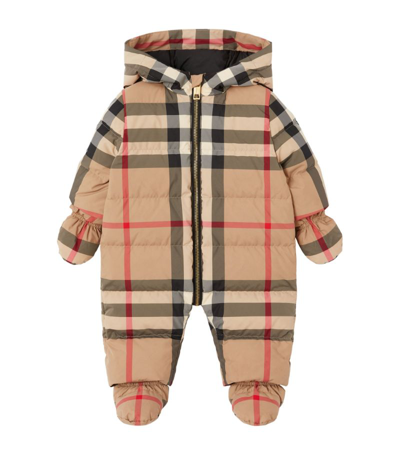 Shop Burberry Kids Playsuit, Mittens And Booties Set (1-18 Months) In Brown