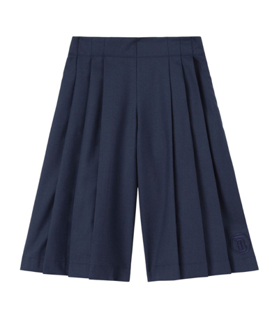 Shop Burberry Kids Wool Tb Monogram Culottes (3-14 Years) In Blue