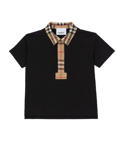 Shop Burberry Kids Vintage Check Polo Shirt (6-24 Months) In Black