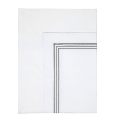 Shop Pratesi Tre Righe King Flat Sheet (300cm X 270cm) In Grey