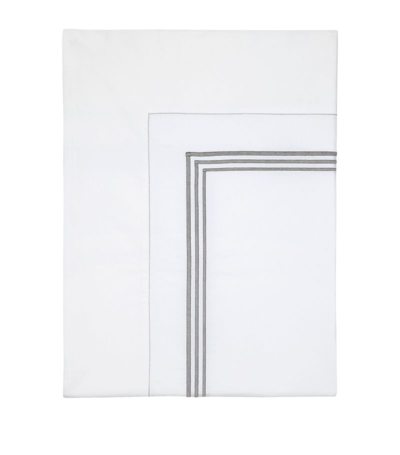 Shop Pratesi Tre Righe King Flat Sheet (275cm X 275cm) In Grey