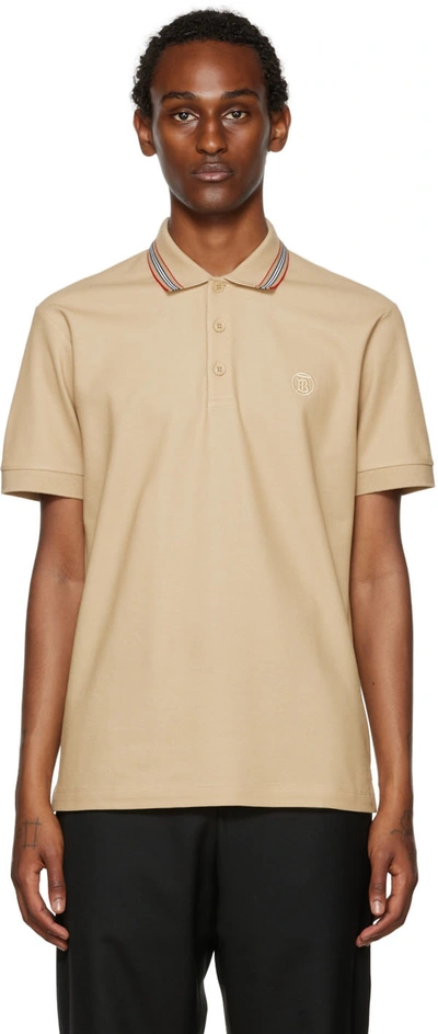 Shop Burberry Beige Pierson Polo In Soft Fawn