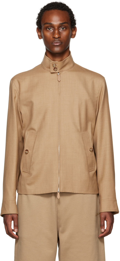 Shop Burberry Brown Goldsmith Jacket In Camel Melange