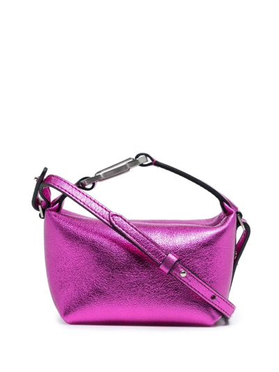 Shop Eéra Mini Moon Leather Tote Bag In Purple