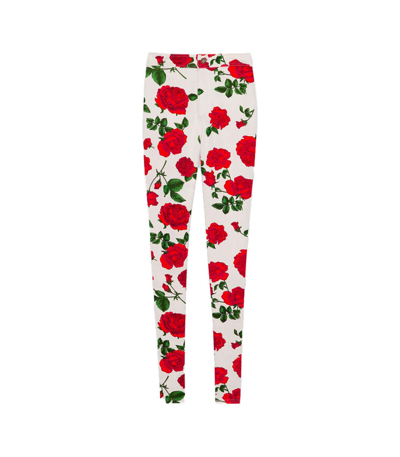 Shop Saint Laurent Slim-fit Pants In Red/white