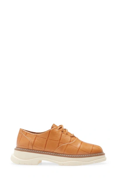 Shop Linea Paolo Moira Oxford Flat In Tan Two Tone Sheepskin