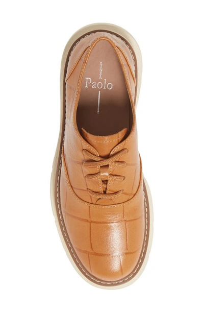 Shop Linea Paolo Moira Oxford Flat In Tan Two Tone Sheepskin