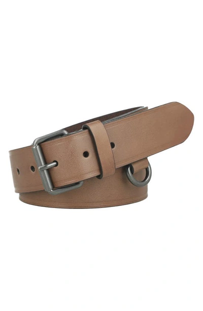 Shop Allsaints D-ring Leather Belt In Bitter Brown