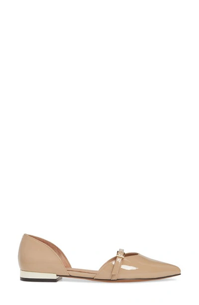 Shop Linea Paolo Demi D'orsay Flat In Maple Sugar Patent Leather