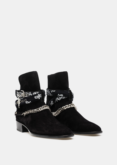 Shop Amiri Black Bandana Buckle Boots