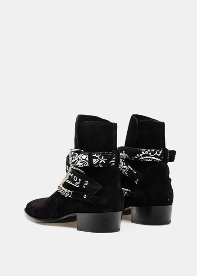 Shop Amiri Black Bandana Buckle Boots