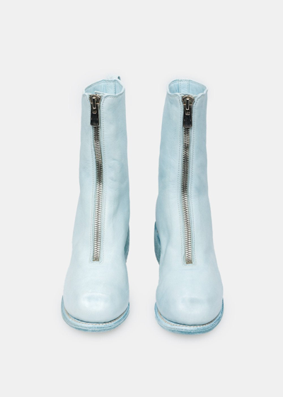 Shop Guidi Blue Pl2 Front Zip Boots In Light Blue