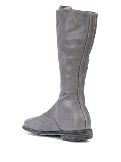 Shop Guidi Women 410  Soft Horse Leather Front Zip Tall Boots In Light Grey