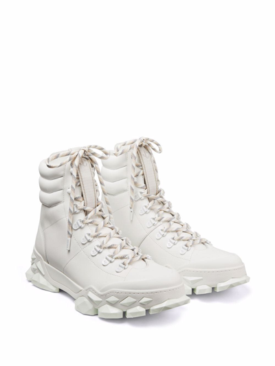 Shop Jimmy Choo Men Diamond Hike Ankle Boots In White
