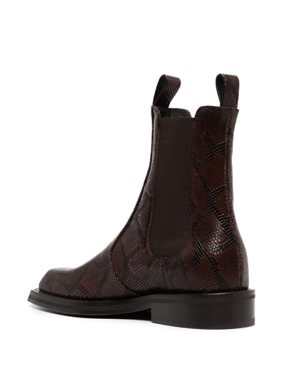 Shop Martine Rose Women Chiesel Toe Chelsea Boots In Brown Python