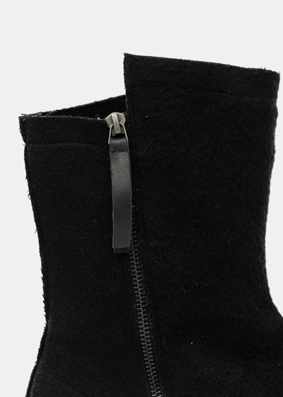 Shop Yohji Yamamoto Black Asymmetric Zip Boots