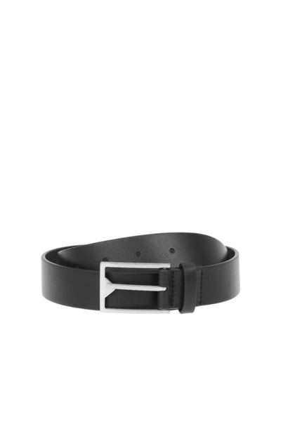 Shop Bottega Veneta Men's Black Leather Belt