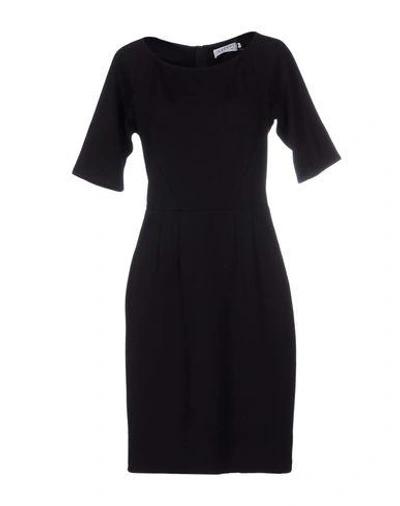 Shop Velvet Short Dress In Black