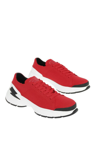 Shop Neil Barrett Men's Red Other Materials Sneakers