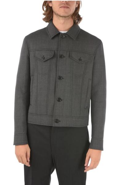 Shop Neil Barrett Men's Grey Other Materials Outerwear Jacket