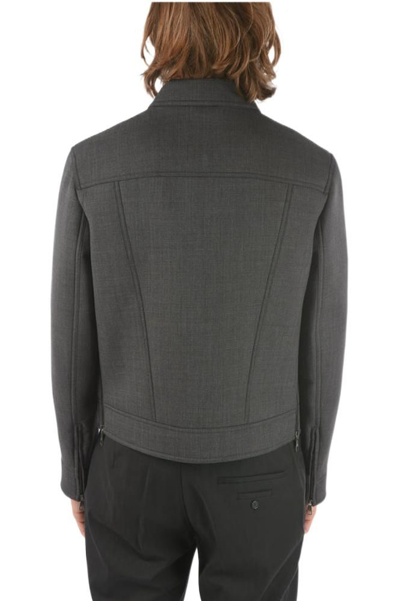 Shop Neil Barrett Men's Grey Other Materials Outerwear Jacket