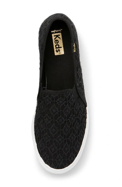 Shop Keds Double Decker Crochet Slip-on Sneaker In Black