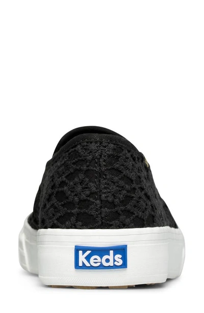 Shop Keds Double Decker Crochet Slip-on Sneaker In Black