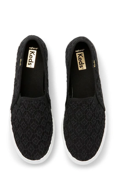 Shop Keds Double Decker Crochet Slip-on Sneaker In Black