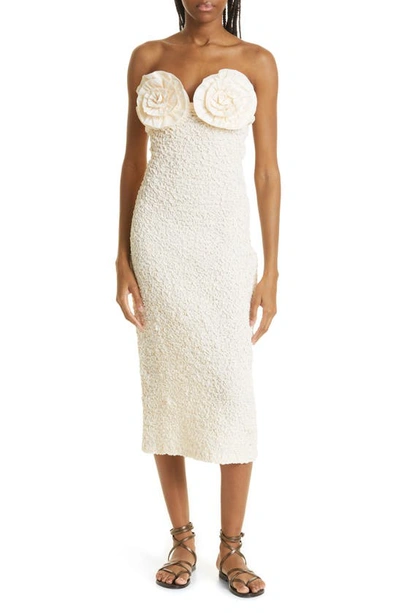 Shop Mara Hoffman Mona Organic Cotton Strapless Dress In Cream