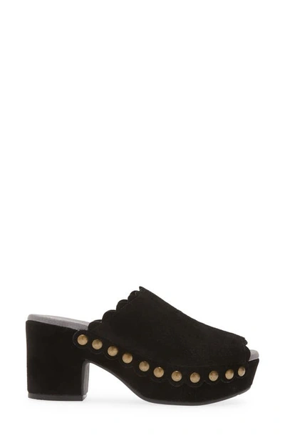 Chocolat Blu Genessis Platform Clog In Black Suede