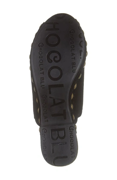 Chocolat Blu Genessis Platform Clog In Black Suede