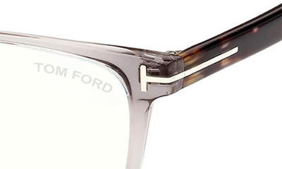 Shop Tom Ford 55mm Rectangular Blue Light Blocking Glasses In Grey/ Other