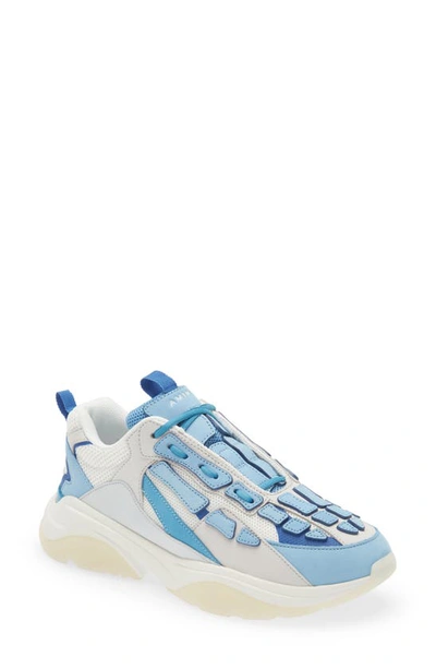 Shop Amiri Bone Running Shoe In Neon Blue / White