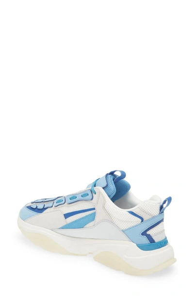 Shop Amiri Bone Running Shoe In Neon Blue / White