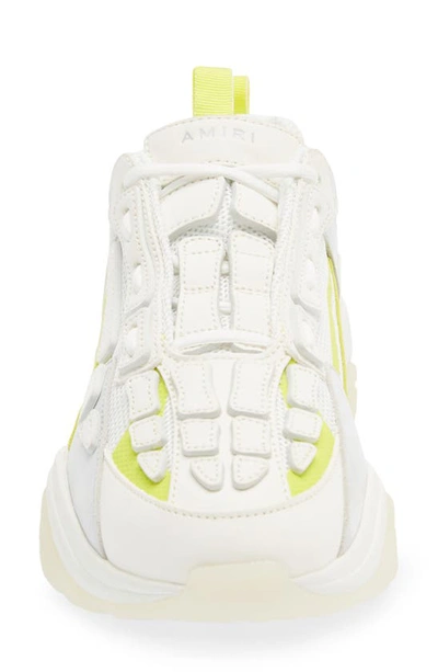 Shop Amiri Bone Running Shoe In White / Neon Yellow