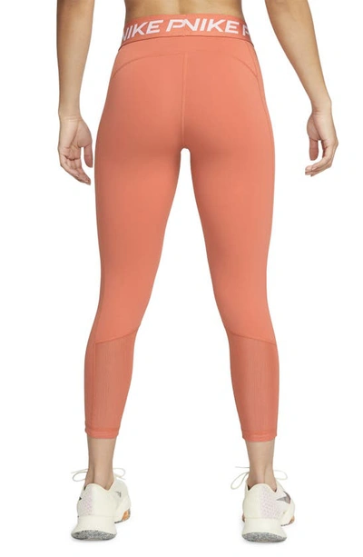 Shop Nike Dri-fit Pro 365 Crop Leggings In Madder Root/ White