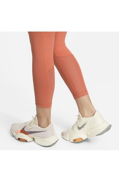 Shop Nike Dri-fit Pro 365 Crop Leggings In Madder Root/ White