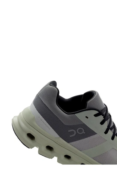 On Gray & Green Cloudrunner Low-top Sneakers In Frost/ Aloe