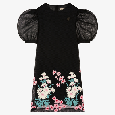 Shop Elie Saab Teen Girls Black Floral Dress