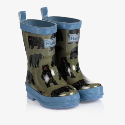 Shop Hatley Boys Green Bear Rain Boots