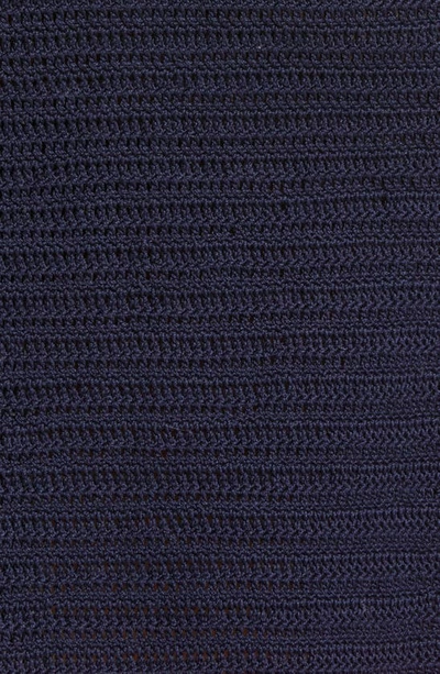 Shop Rabanne Crochet Cotton Skirt In Navy