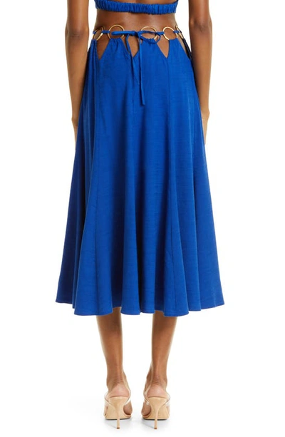 Shop Cult Gaia Idris Linen Blend Maxi Skirt In Persian Blue