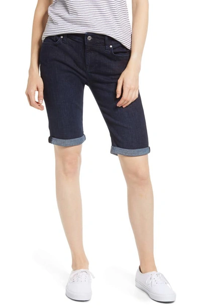 Shop Mavi Jeans Karly Denim Bermuda Shorts In Rinse Brushed Feather Blue