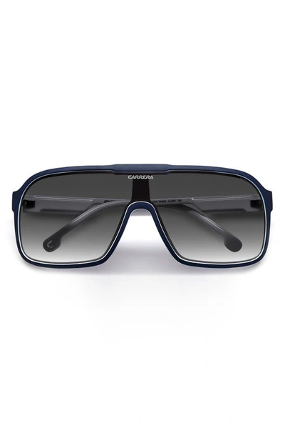 Shop Carrera Eyewear 99mm Oversize Rectangular Sunglasses In Blue White / Grey Shaded