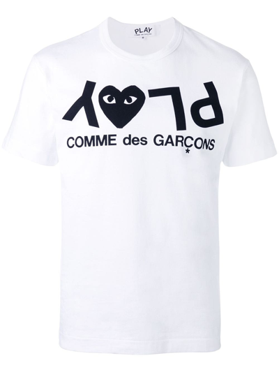 Shop Comme Des Garçons Play T-shirt With Logo Print In White