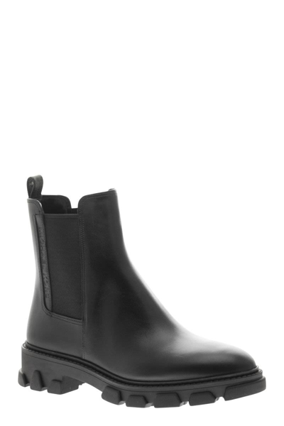 Shop Michael Kors Ridley - Leather Ankle Boot In Black