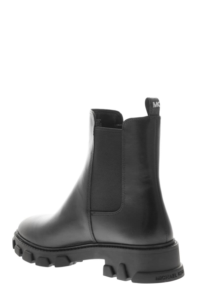 Shop Michael Kors Ridley - Leather Ankle Boot In Black