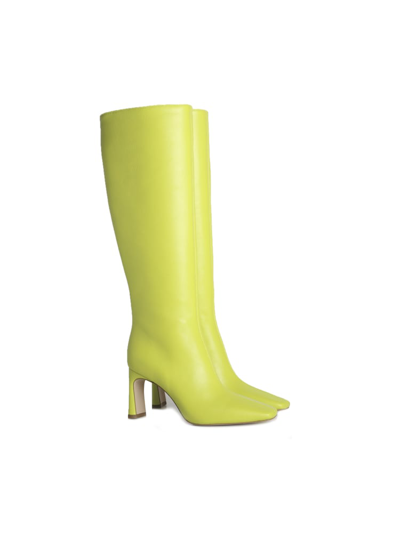 Liu •jo X Leonie Hanne Square-toe Leather Boots In Grape