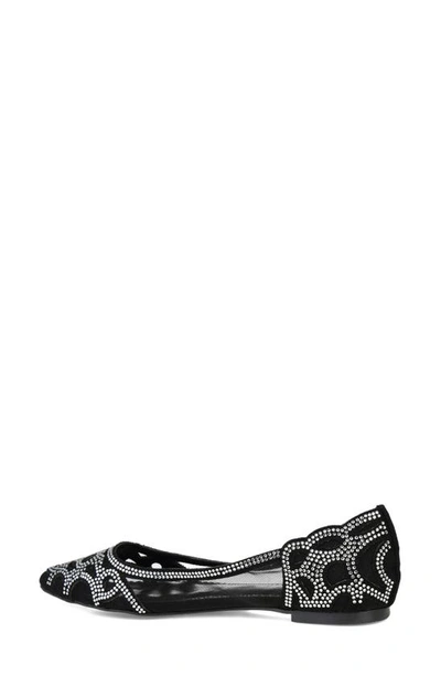 Journee Collection Batavia Rhinestone Flat In Black